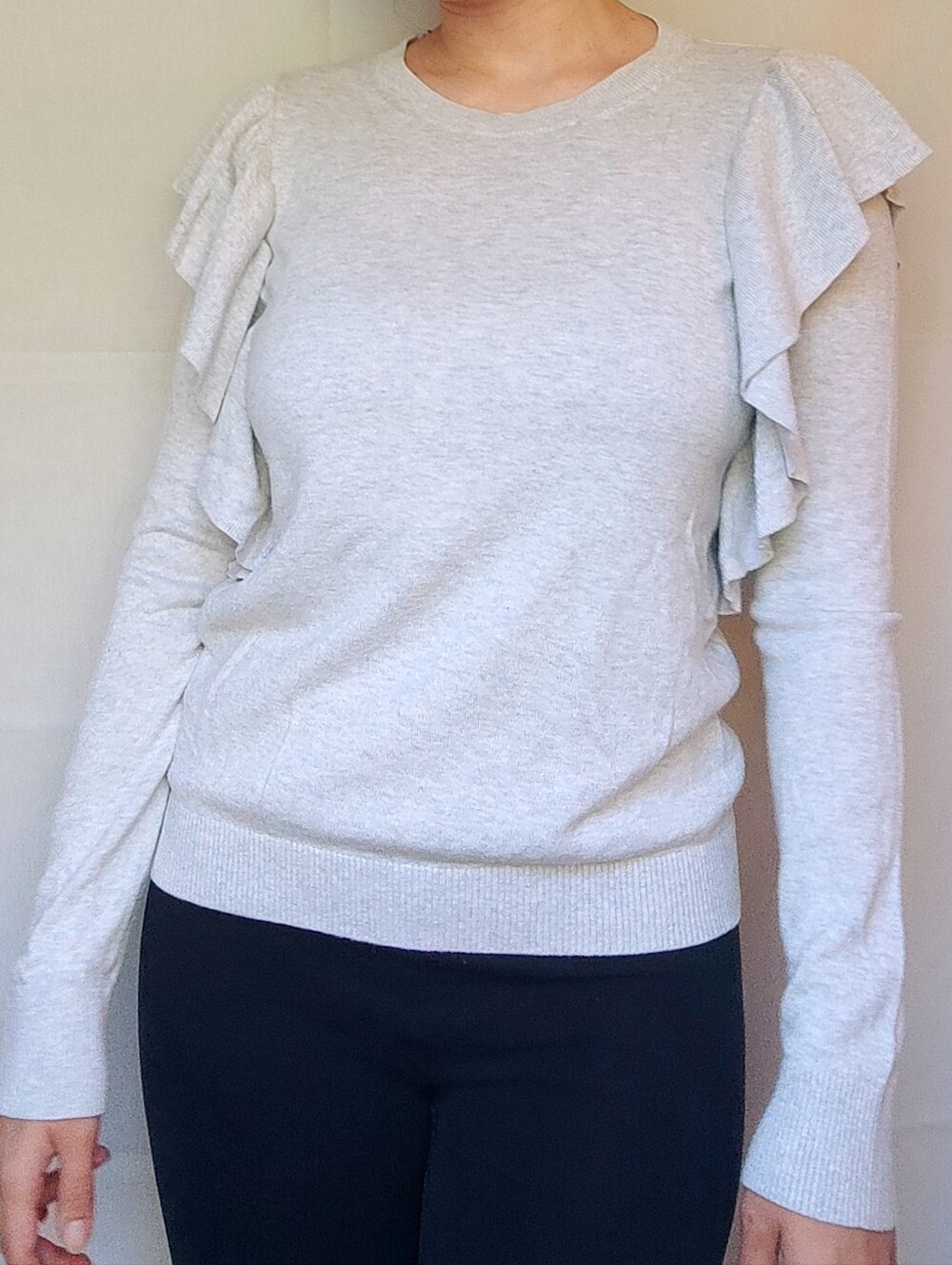 Abercrombie and Fitch Ruffled Gray Sweater